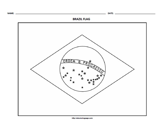 Flag Of Brazil Coloring Page Free Printable Coloring Page
