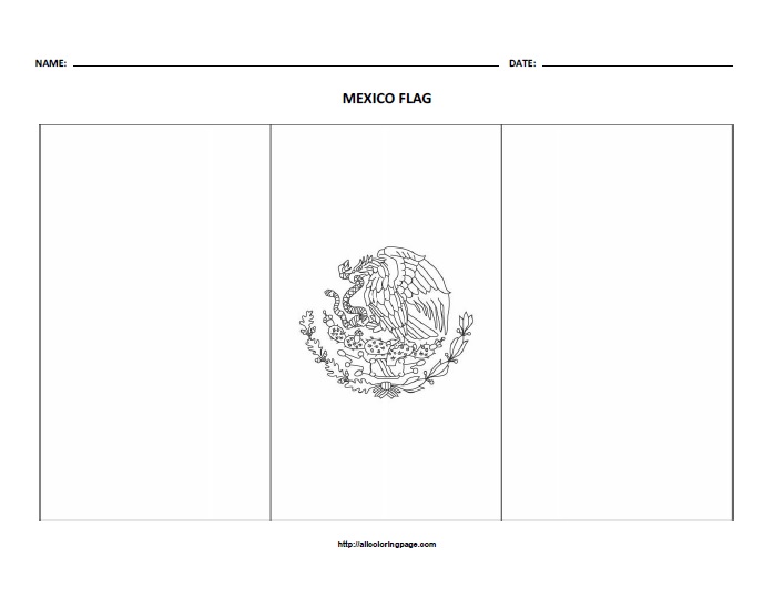 Free Printable Flag of Mexico Coloring Page