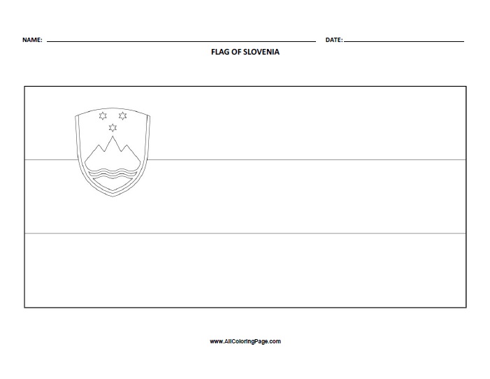 Free Printable Flag of Slovenia Coloring Page