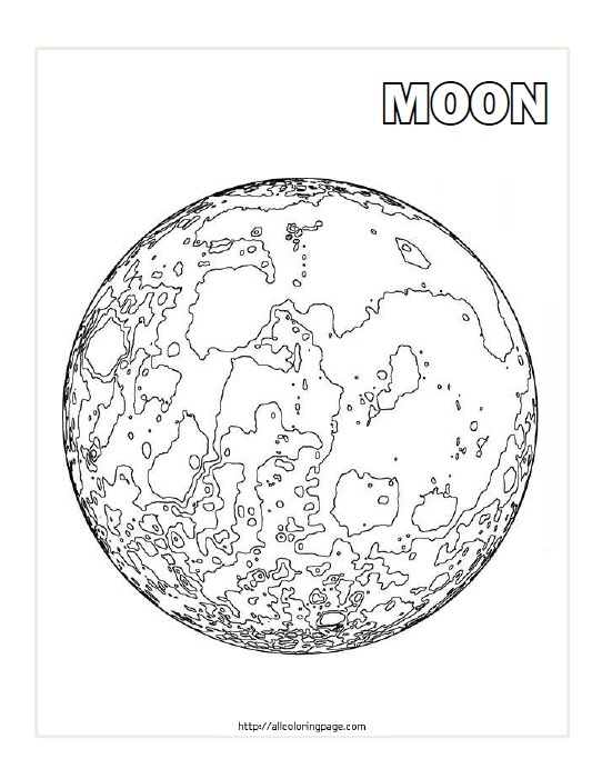 Free Printable Moon Coloring Page