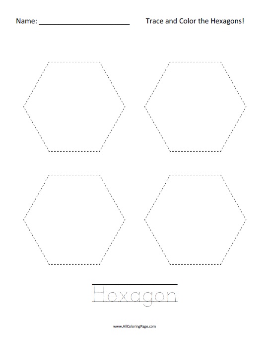 Free Printable Trace and Color the Hexagon