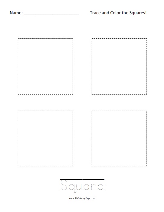 Free Printable Trace and Color the Square