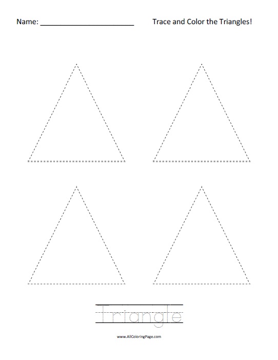 Free Printable Trace and Color the Triangle