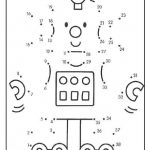 Robot Dot To Dot Coloring Page