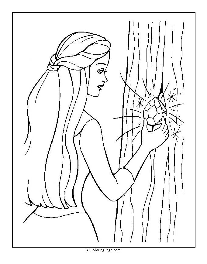 barbie diamond tree coloring page