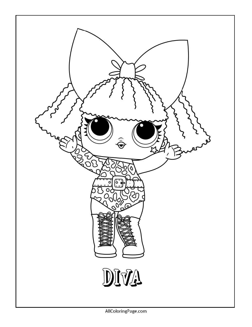 diva lol surprise doll coloring page