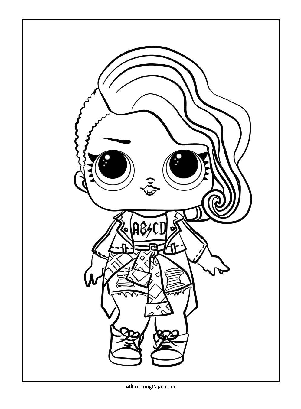 rocker lol surprise doll coloring page