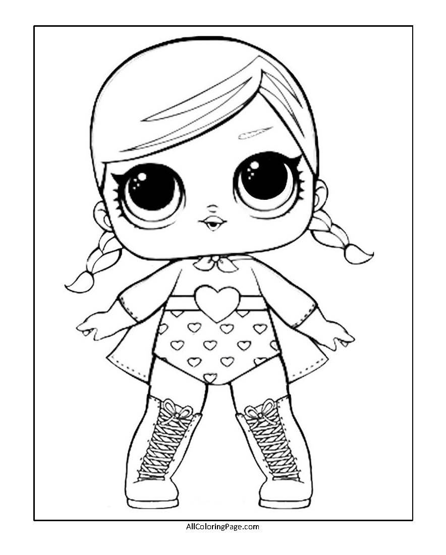 super bb lol surprise doll coloring page