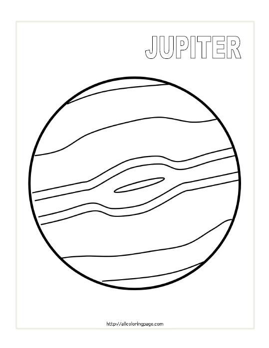 Free Printable Planet Jupiter Coloring Page