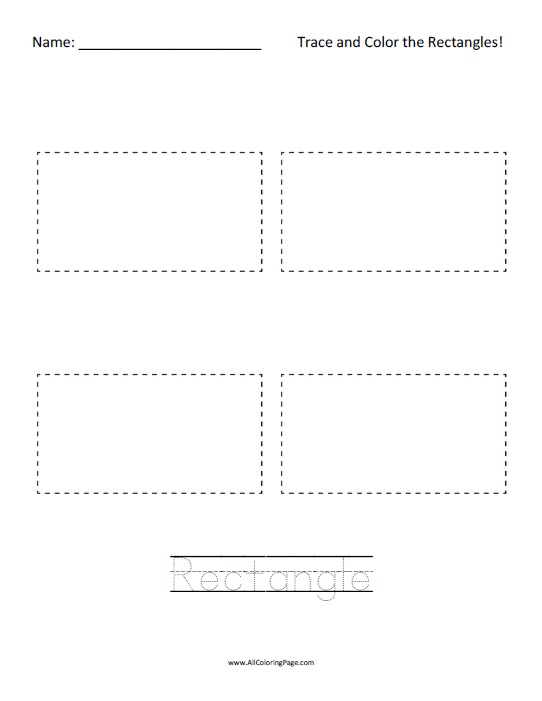 Free Printable Trace and Color the Rectangle