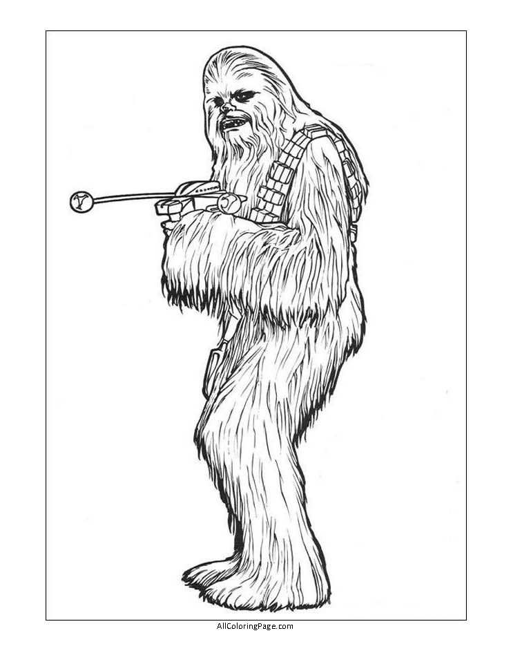 chewbacca star wars coloring page