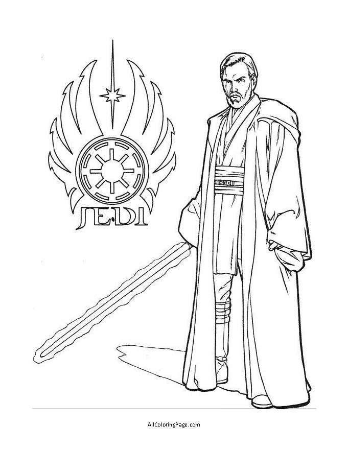 jedi star wars coloring page