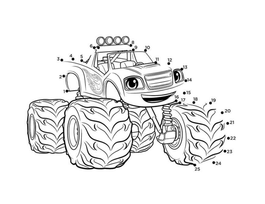 Blaze and the Monster Machines Dot to Dot Coloring Page