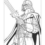 Darth Vader Lightsaber Star Wars Coloring Page